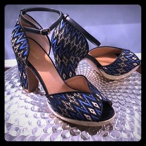 Seychelles multi colored ankle strap heels